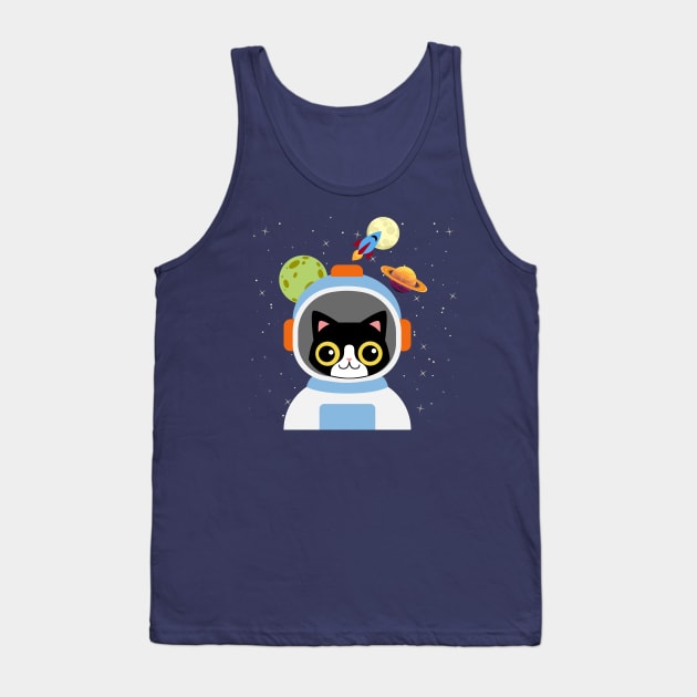 Happy Catstronaut Tank Top by leBoosh-Designs